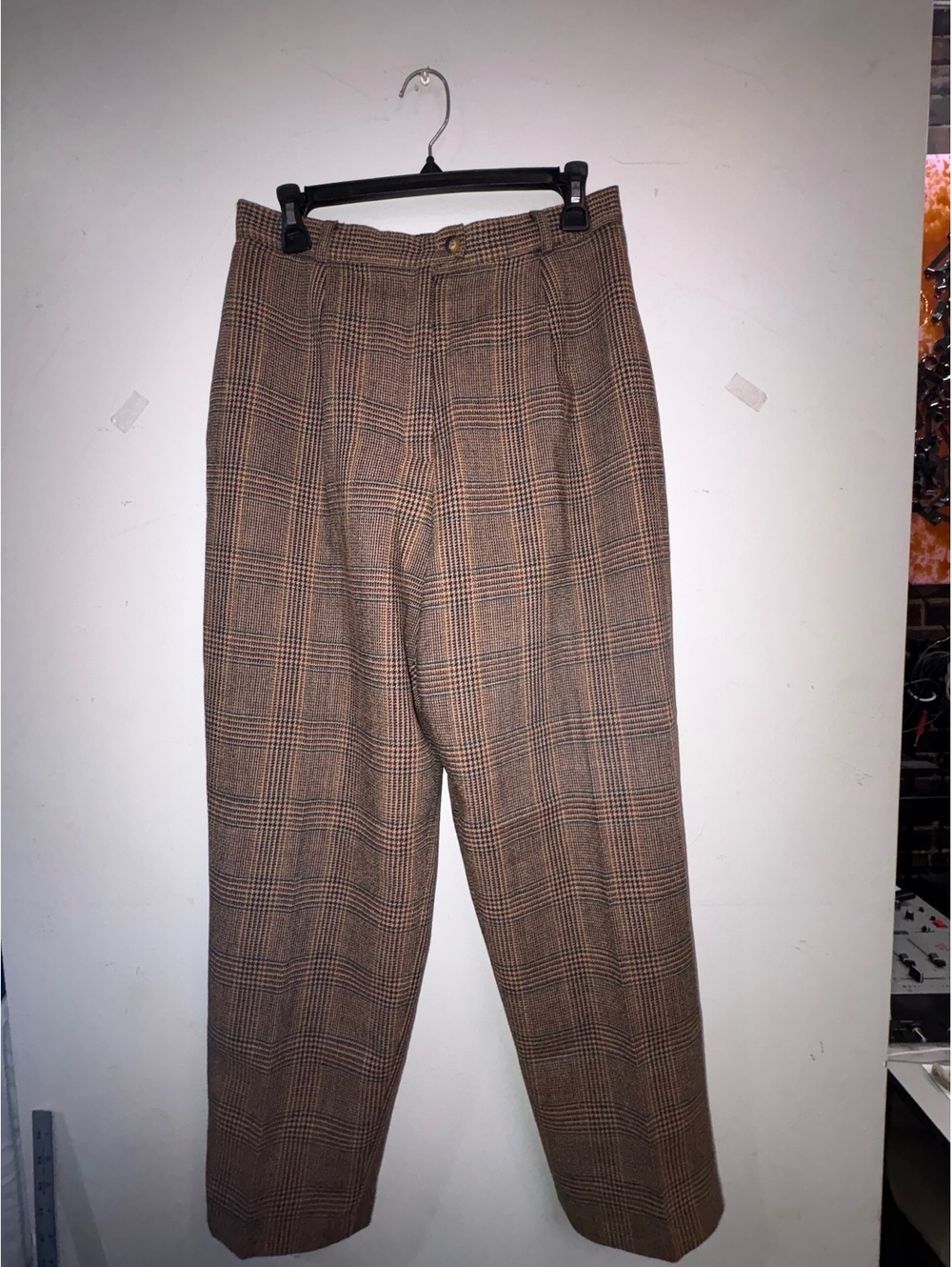 Talbots Petite Wool Blend Plaid Trousers Size 12